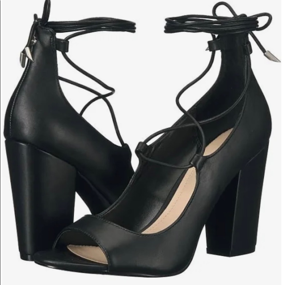Calvin Klein lace up black heels